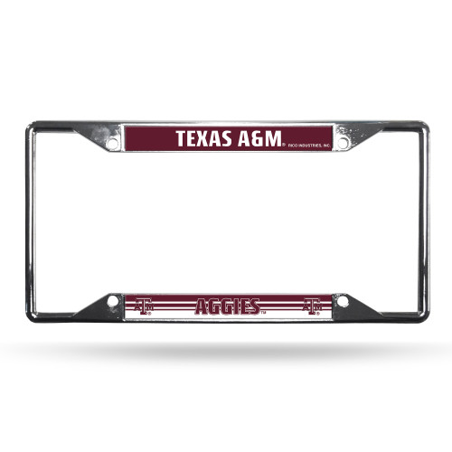 Texas A&M Aggies License Plate Frame Chrome EZ View