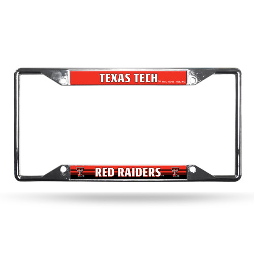 Texas Tech Red Raiders License Plate Frame Chrome EZ View