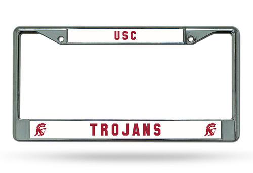 USC Trojans License Plate Frame Chrome