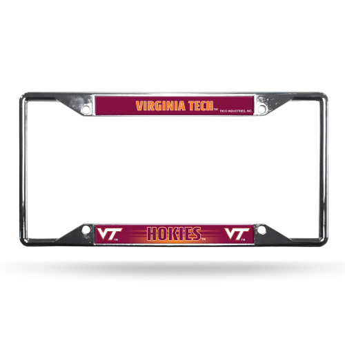 Virginia Tech Hokies License Plate Frame Chrome EZ View