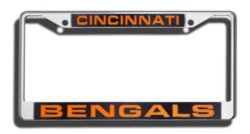 Cincinnati Bengals License Plate Frame Laser Cut Chrome