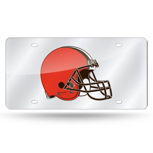 Cleveland Browns License Plate Laser Cut Silver