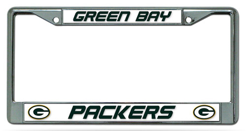 Green Bay Packers License Plate Frame Chrome