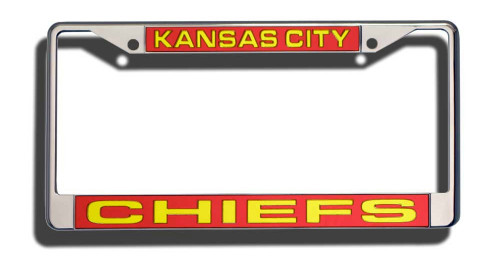 Kansas City Chiefs License Plate Frame Laser Cut Chrome