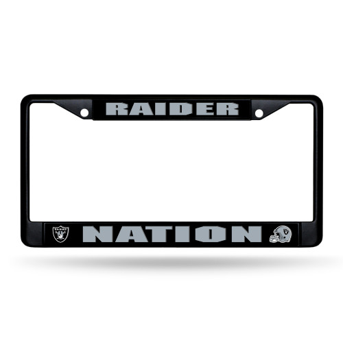 Las Vegas Raiders License Plate Frame Chrome Black Nation Design