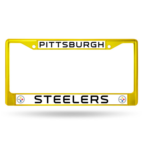 Pittsburgh Steelers License Plate Frame Metal Yellow