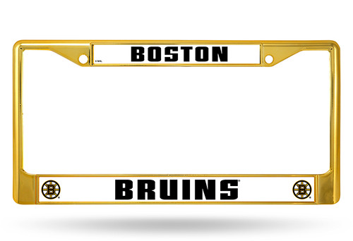 Boston Bruins License Plate Frame Metal Gold