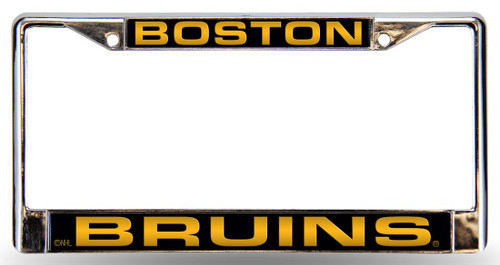 Boston Bruins Laser Cut Chrome License Plate Frame