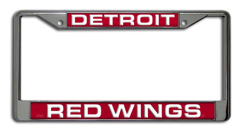 Detroit Red Wings License Plate Frame Laser Cut Chrome