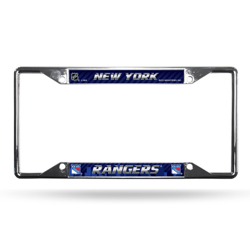 New York Rangers License Plate Frame Chrome EZ View