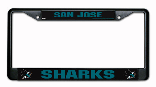 San Jose Sharks License Plate Frame Chrome Black