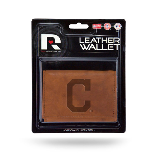 Cleveland Indians Wallet Trifold Leather Embossed