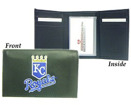 Kansas City Royals Wallet Trifold Leather Embroidered