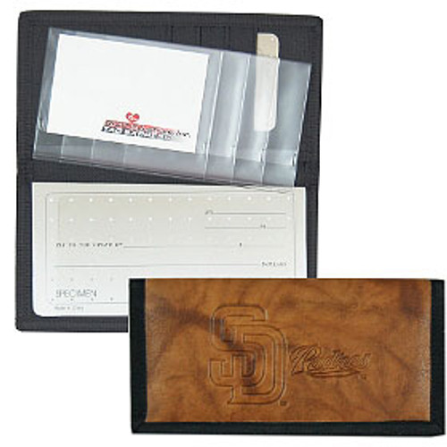 San Diego Padres Leather/Nylon Embossed Checkbook Cover