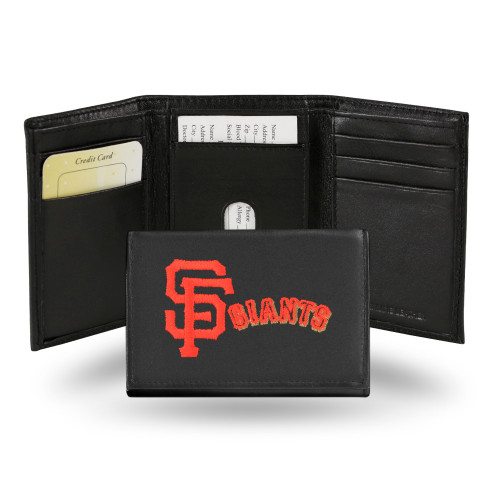 San Francisco Giants Wallet Trifold Leather Embroidered