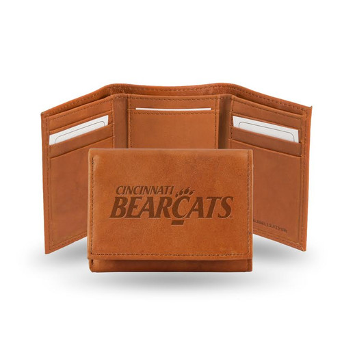 Cincinnati Bearcats Wallet Trifold Leather/Nylon Embossed