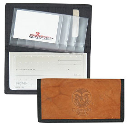 Colorado State Rams Leather/Nylon Embossed Checkbook Cover