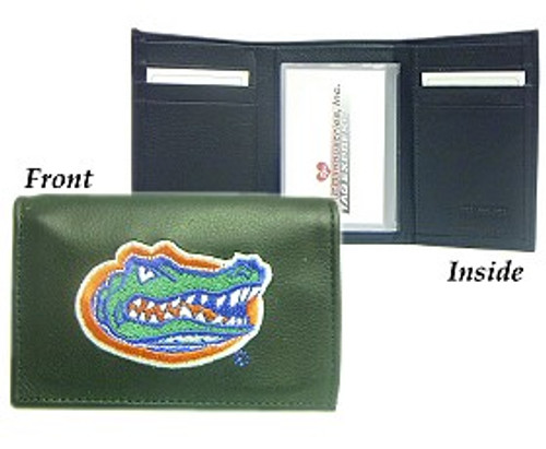 Florida Gators Wallet Trifold Leather Embroidered
