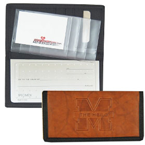 Marshall Thundering Herd Leather/Nylon Embossed Checkbook Cover