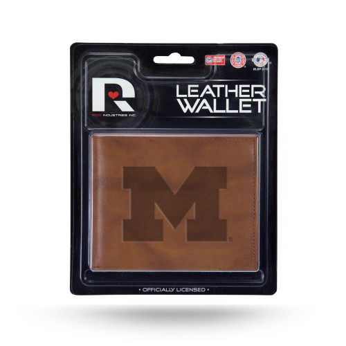 Michigan Wolverines Wallet Billfold Leather Embossed