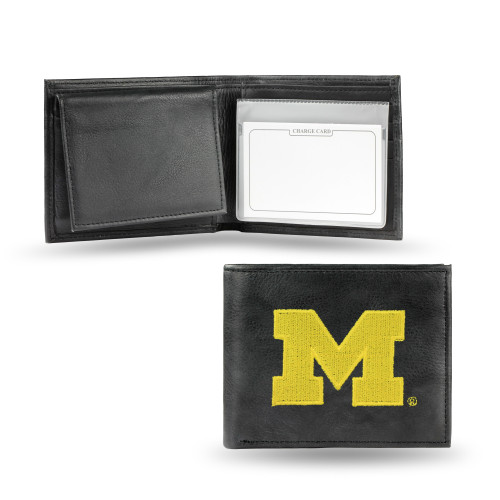 Michigan Wolverines Embroidered Leather Billfold