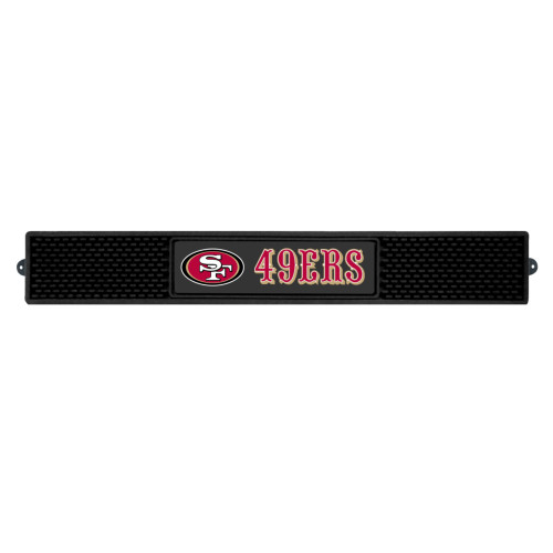 San Francisco 49ers Drink Mat Oval SF Primary Logo and Wordmark Black