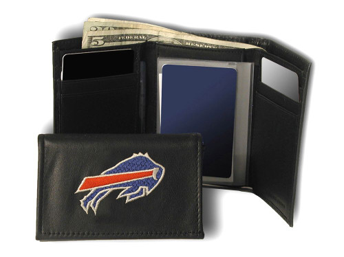 Buffalo Bills Wallet Trifold Leather Embroidered