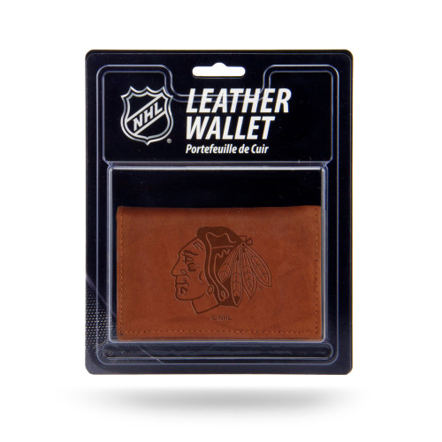 Chicago Blackhawks Wallet Trifold Leather Embossed