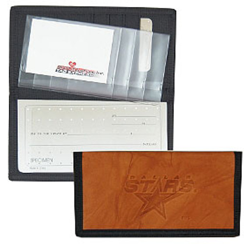 Dallas Stars Leather/Nylon Embossed Checkbook Cover