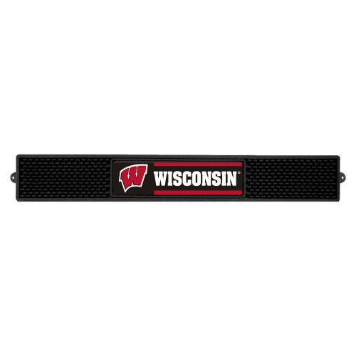 University of Wisconsin - Wisconsin Badgers Drink Mat "W" Logo & "Wisconsin" Wordmark Black