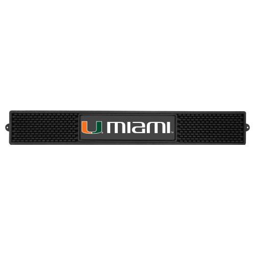 University of Miami - Miami Hurricanes Drink Mat "U Miami" Wordmark Black