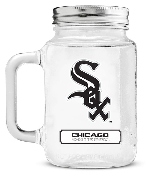 Chicago White Sox Mason Jar Glass With Lid