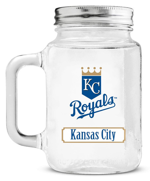 Kansas City Royals Mason Jar Glass With Lid