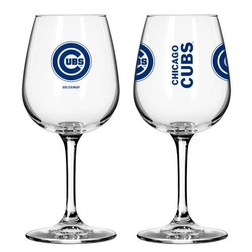 Chicago Cubs Glass 12oz Wine Game Day