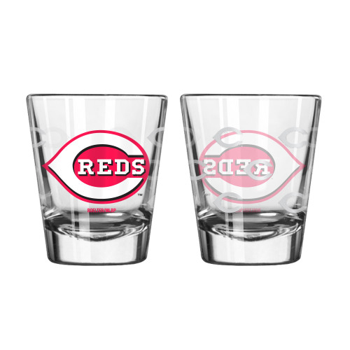 Cincinnati Reds Shot Glass - 2 Pack Satin Etch