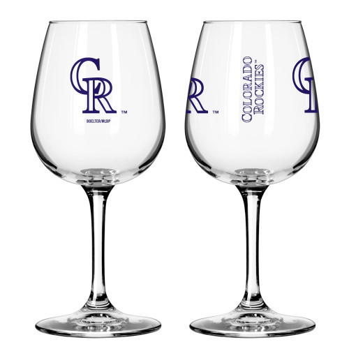 Colorado Rockies Glass 12oz Wine Game Day