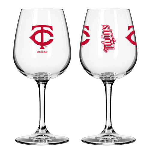 Minnesota Twins Glass 12oz Wine Game Day