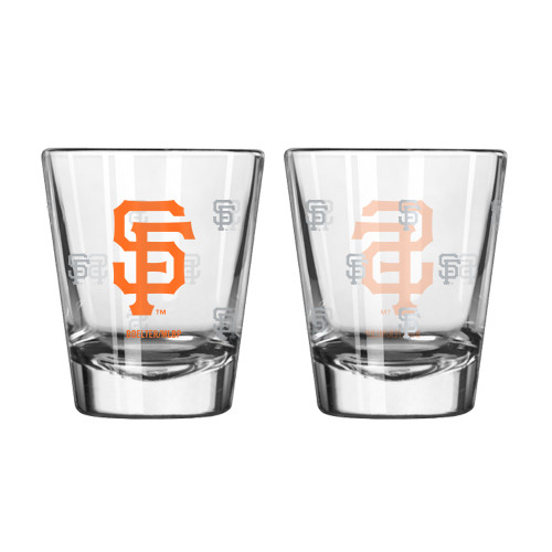 San Francisco Giants Shot Glass Satin Etch Style 2 Pack