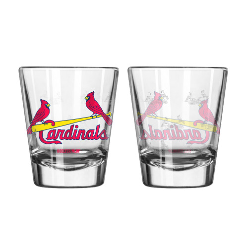 St. Louis Cardinals Shot Glass Satin Etch Style 2 Pack