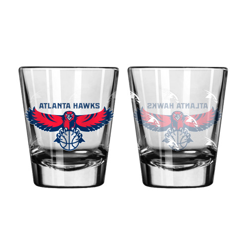 Atlanta Hawks Shot Glass - 2 Pack Satin Etch