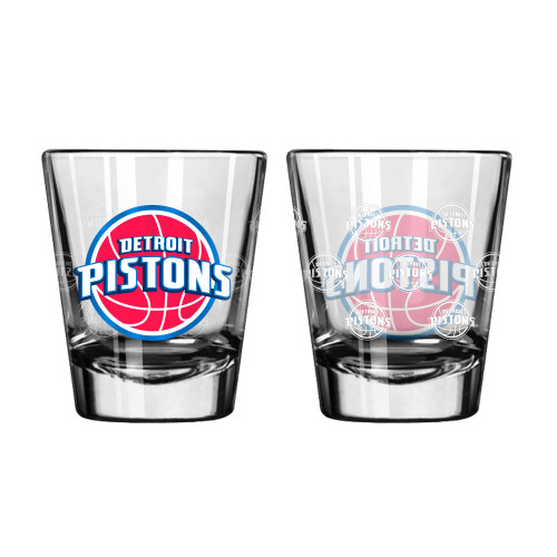 Detroit Pistons Shot Glass - 2 Pack Satin Etch