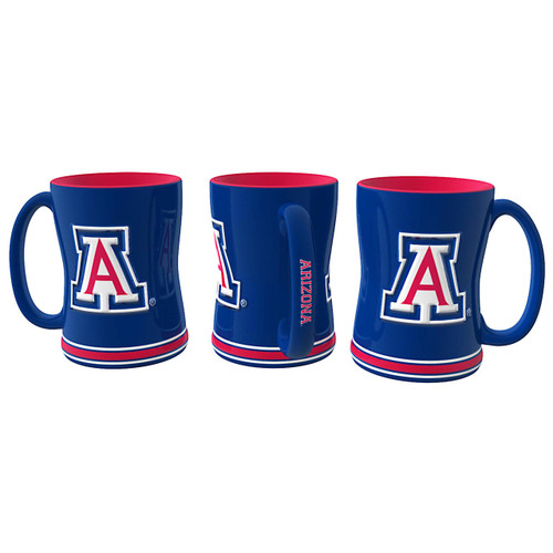 Arizona Wildcats Coffee Mug 14oz Sculpted Relief