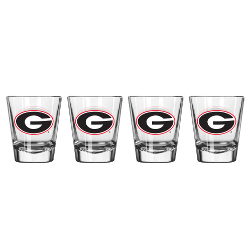 Georgia Bulldogs Shot Glass - 2 Pack Clear