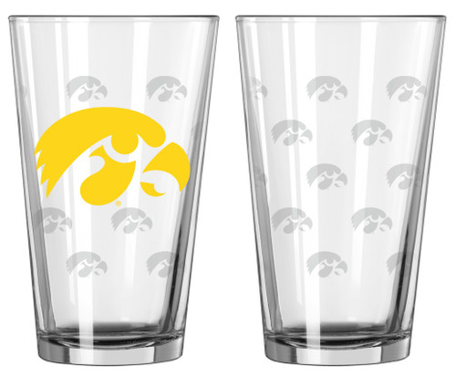 Iowa Hawkeyes Satin Etch Pint Glass Set