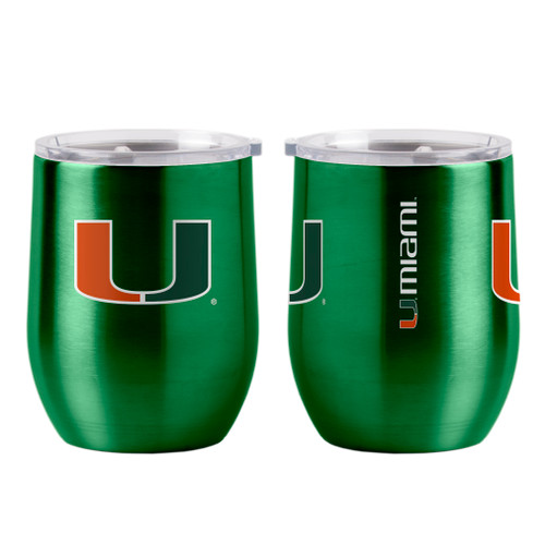 Miami Hurricanes Travel Tumbler 16oz Ultra Curved Beverage