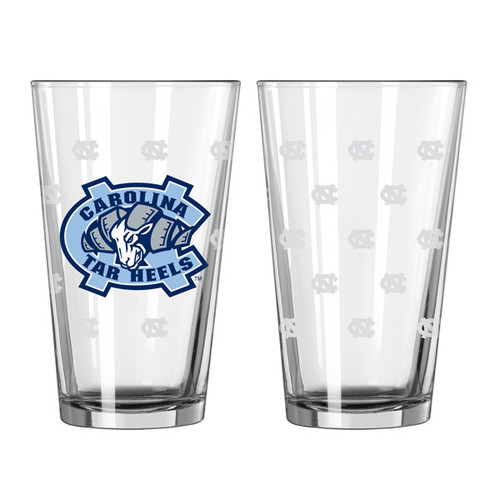 North Carolina Tar Heels Satin Etch Pint Glass Set