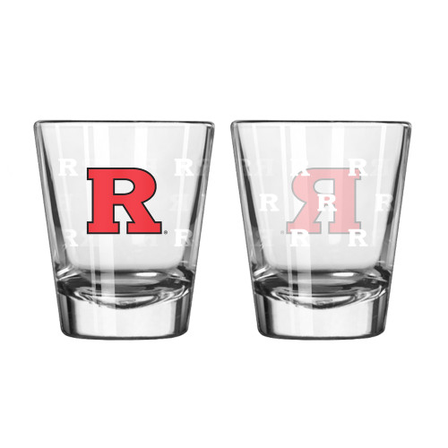 Rutgers Scarlet Knights Shot Glass - 2 Pack Satin Etch