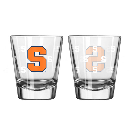 Syracuse Orange Shot Glass - 2 Pack Satin Etch