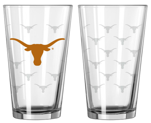 Texas Longhorns Satin Etch Pint Glass Set