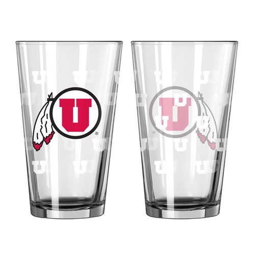 Utah Utes Shot Glass - 2 Pack Satin Etch